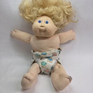 Cabbage Patch Kids 1986 Blonde Cornsilk Blue Eyes Pinch Finger, nude